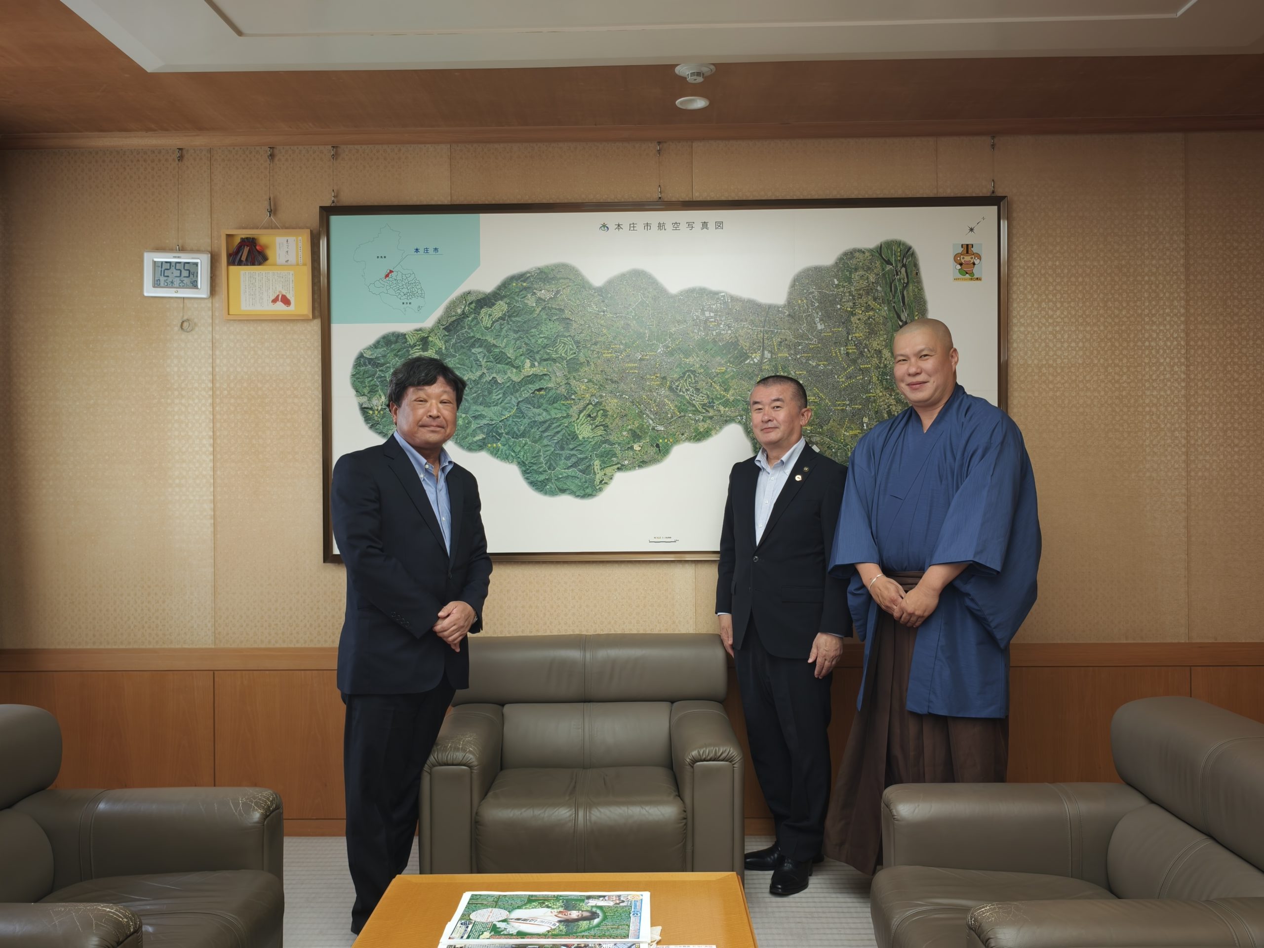 台湾の陳凱鈞氏が、吉田信解副会長（本庄市長）と面談